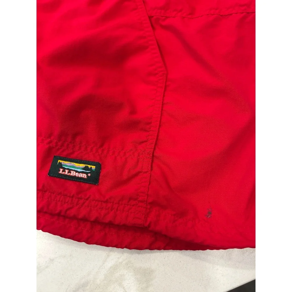 LL Bean Vintage Anorak Windbreaker Jacket Red Men's XL Pullover Hooded Y2K